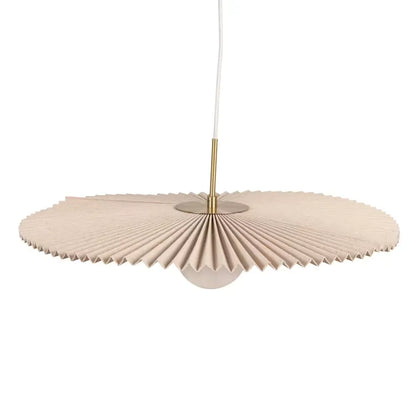 Suspension Japandi Polyester Recyclé Plissé Blanc Cassé & Globe Verre Opaque – Beryl
