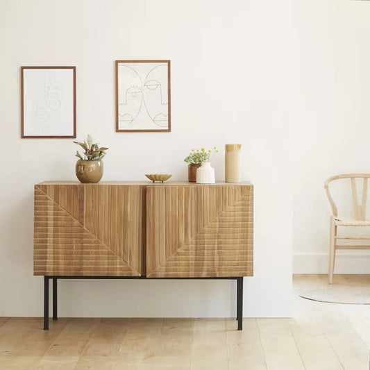 Buffet Japandi Teck Massif & Métal 120 cm – Portland