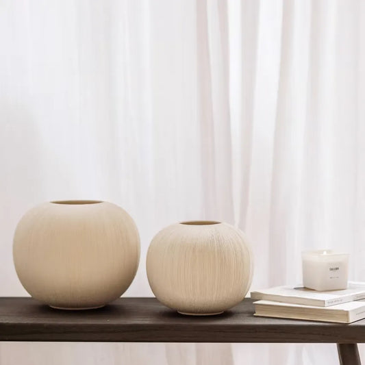 Vase Japandi Grès Beige 28×23 – Vico
