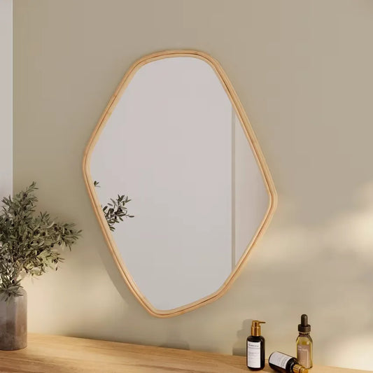 Miroir Japandi Organique Rotin 76,5×53 – Tseri
