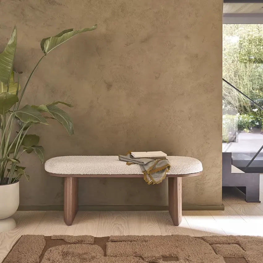 Banc Japandi Mindi Noyer & Bouclette – Marlow