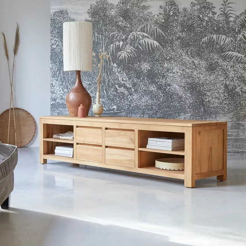 Meuble TV Japandi Teck Massif 200 cm – Patio