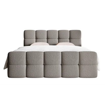 Lit Japandi 180x200 Bouclette Grise – Cloudy