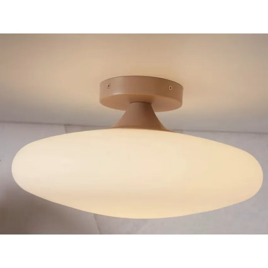Plafonnier Japandi Verre Blanc Ø 34 – Sapporo