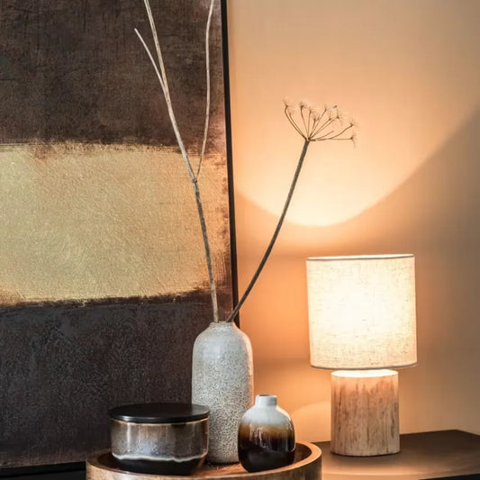 Lampe Japandi Eucalyptus & Coton Écru – Calvi