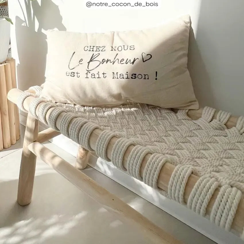 Banc Japandi Macramé & Teck – Kira