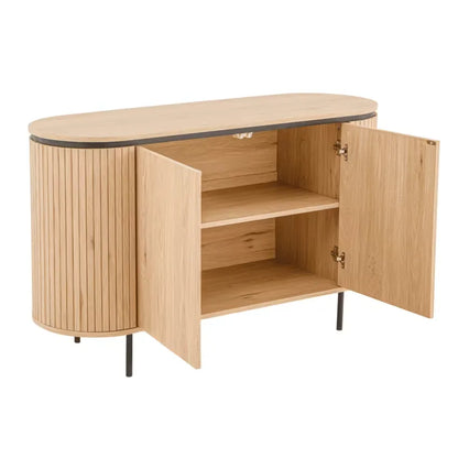 Buffet Japandi 2 Portes Effet Bois Clair 120 cm – Malaga