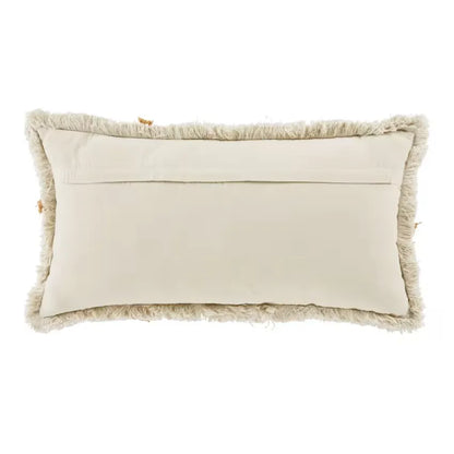 Coussin Japandi Coton Beige Écru & Orange 40×75 – Lizene