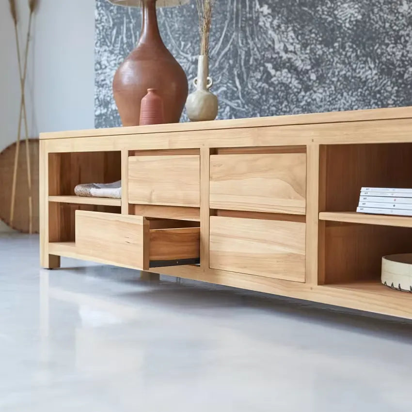 Meuble TV Japandi Teck Massif 200 cm – Patio