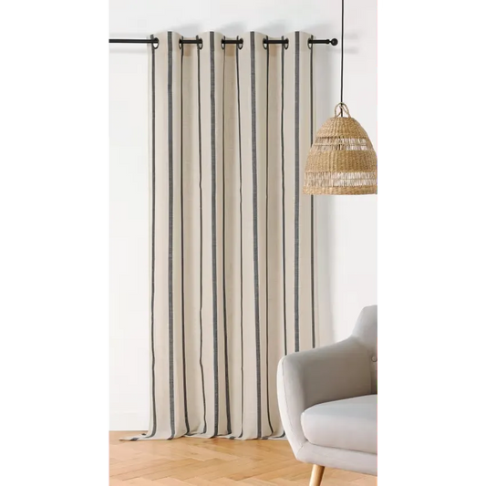 Rideau Japandi Rayures Naturelles 145×275 – Davina