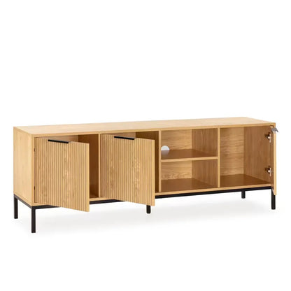 Meuble TV Japandi 3 Portes Bois – Monica