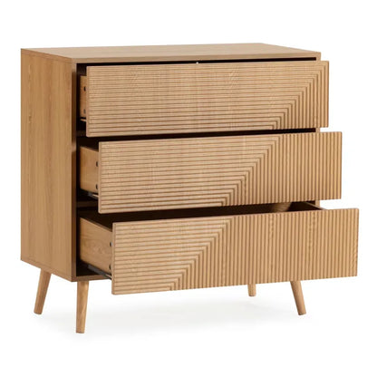 Commode Japandi 3 Tiroirs Effet Chêne – Telmo