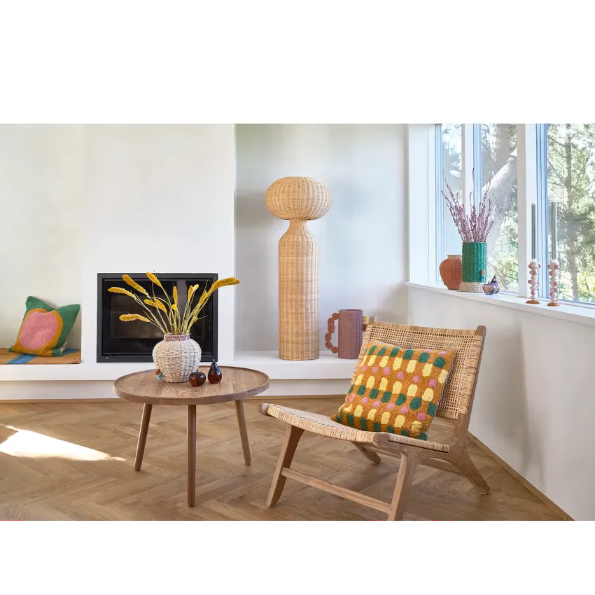 Lampadaire Japandi Rotin Naturel – Vinka