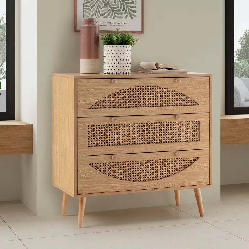 Commode Japandi Chêne 3 Tiroirs – Luna