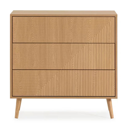 Commode Japandi 3 Tiroirs Effet Chêne – Telmo