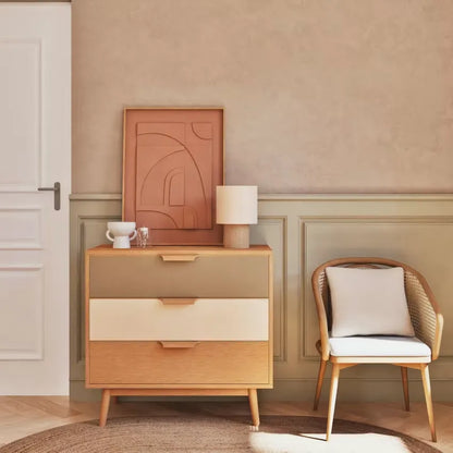 Lampe Japandi Rotin Tressé & Polyester Recyclé Beige – Karven