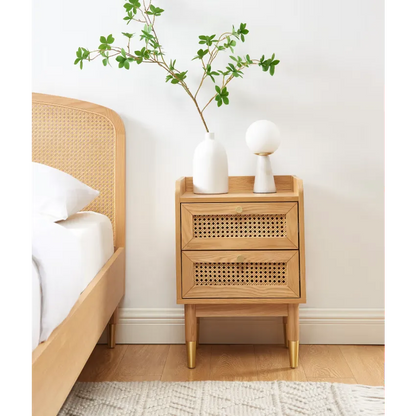 Table de chevet Japandi Chêne & Cannage – Leon