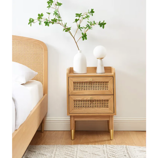 Table de chevet Japandi Chêne & Cannage – Leon