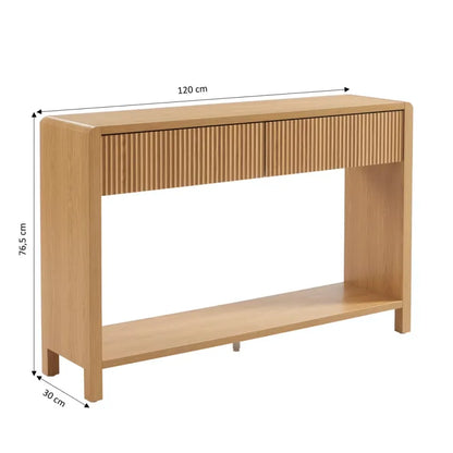 Console Japandi Bois Chêne 2 tiroirs 120 cm – Utica