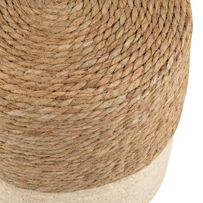 Pouf Japandi Jute Tressé Beige & Brun – Omar