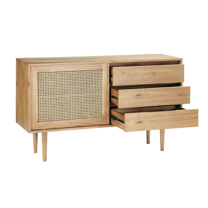 Commode Japandi Mindi Massif & Cannage 135 cm – Hana