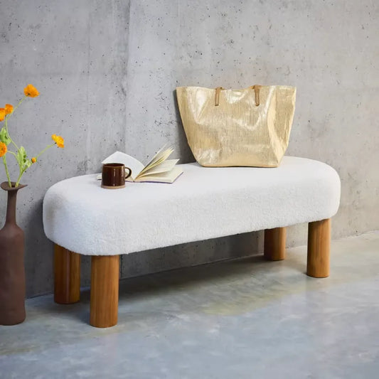 Banc Japandi Bout de Lit Hévéa & Bouclette – Fujo