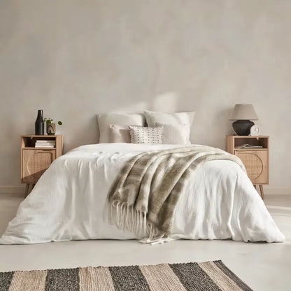 Tables de chevet Japandi Bois & Cannage Arrondi – Eva