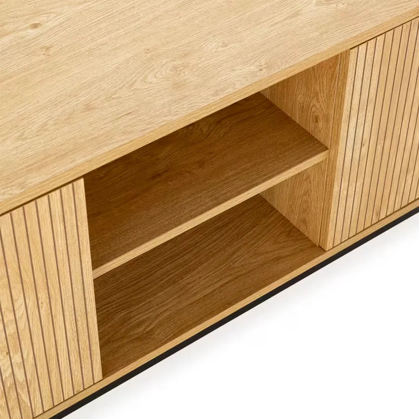 Meuble TV Japandi 3 Portes Bois – Monica