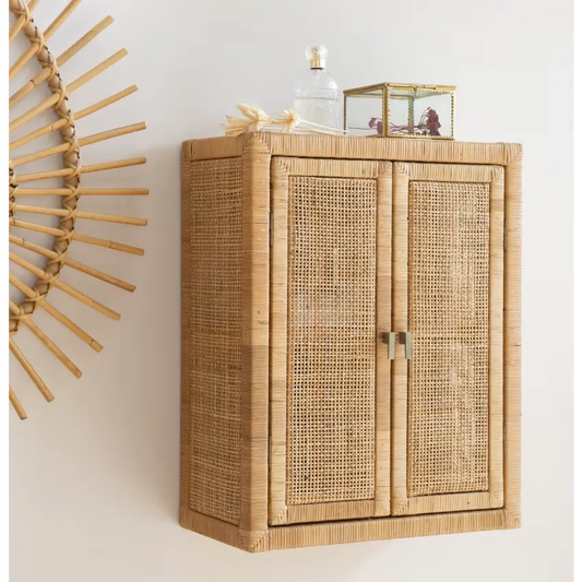 Étagère Japandi Cannage Rotin Beige – Saigon