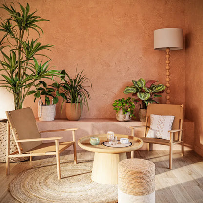 Pouf Japandi Jute Tressé Beige & Brun – Omar