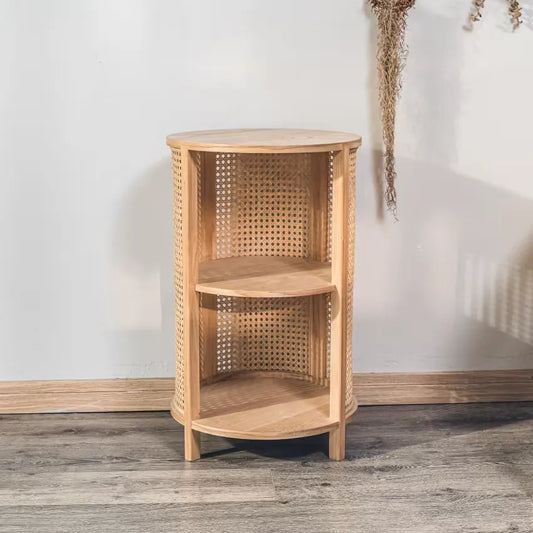 Table de chevet Japandi Bois & Rotin Naturel – Sumi
