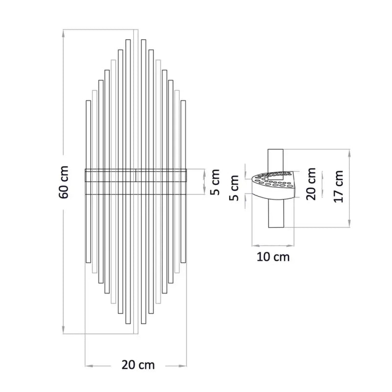 Applique Japandi Verre Transparent & Doré 60 cm – Dania