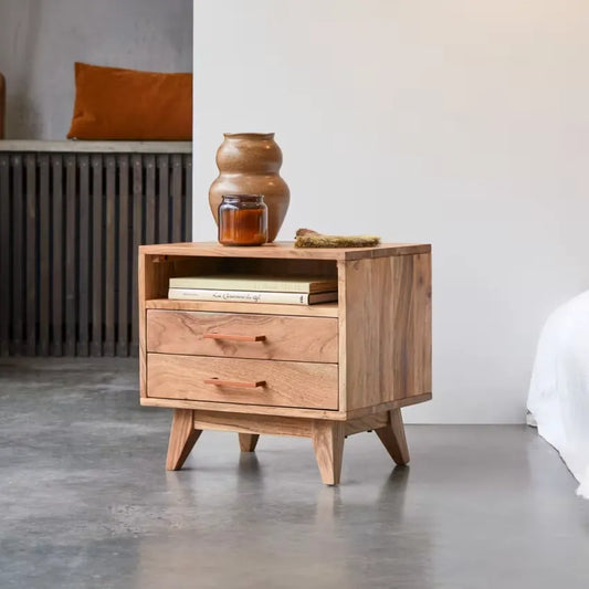 Table de chevet Japandi Acacia Massif – Oslo