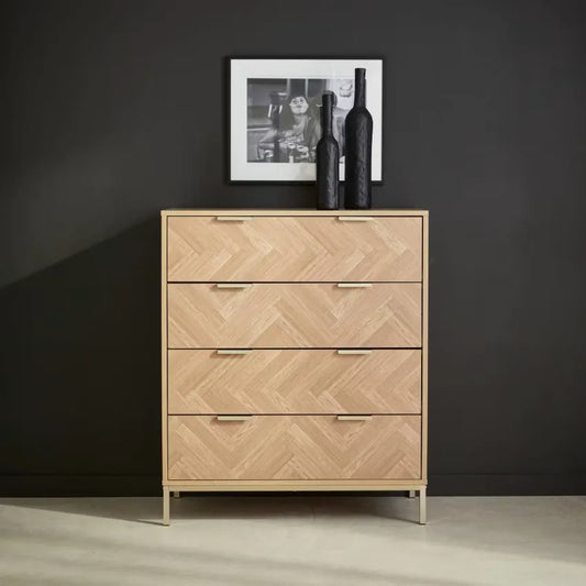 Commode Japandi 4 Tiroirs Chevron – Budapest