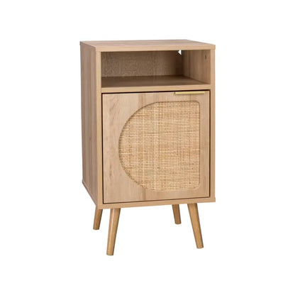 Tables de chevet Japandi Bois & Cannage Arrondi – Eva
