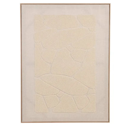 Toile Japandi Tissu Brodé Bouclette Beige 36x60 – Maher