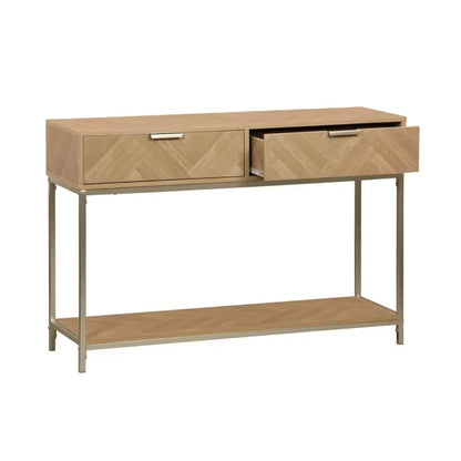 Console Japandi Chevrons Bois 2 tiroirs – Budapest