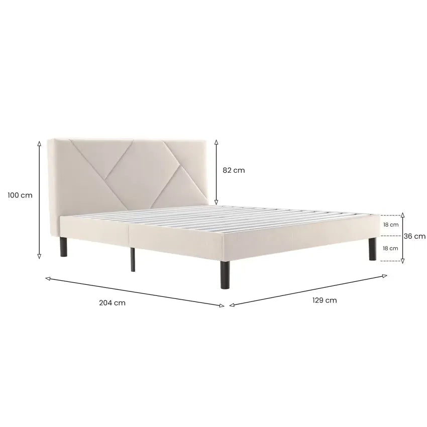 Lit Japandi – Demi-carré Beige – Zeffirio