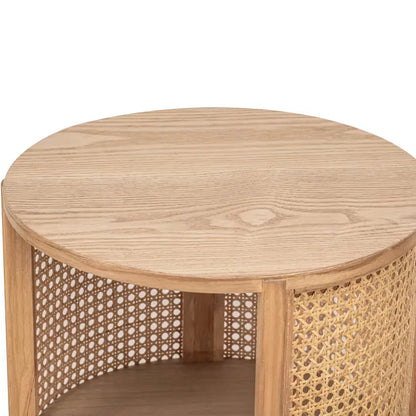 Table de chevet Japandi Bois & Rotin Naturel – Sumi