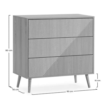 Commode Japandi 3 Tiroirs Effet Chêne – Telmo