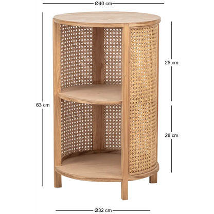 Table de chevet Japandi Bois & Rotin Naturel – Sumi