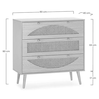 Commode Japandi Chêne 3 Tiroirs – Luna