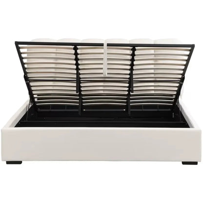 Lit Japandi 180x200 Coffre Velours Beige – Lola