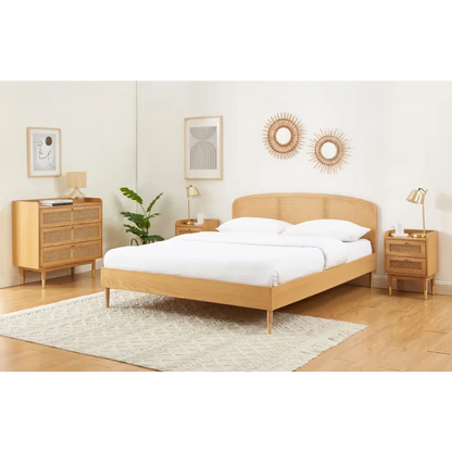 Table de chevet Japandi Chêne & Cannage – Leon