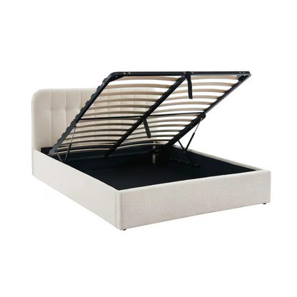 Lit Japandi 160x200 Coffre Bouclette Écru – Andre