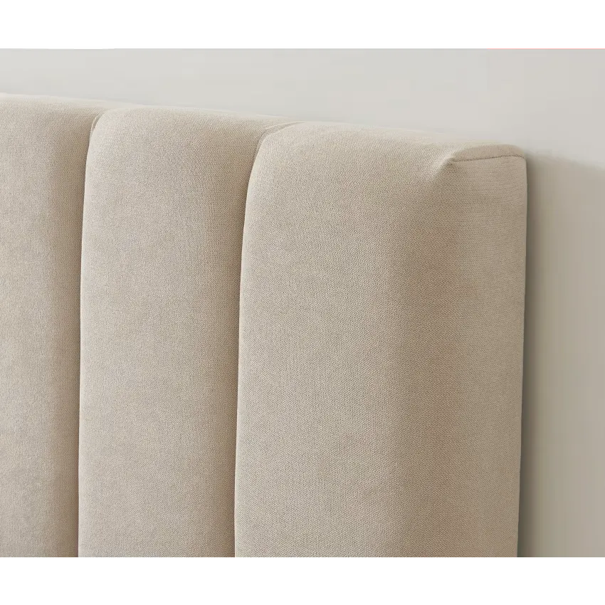 Lit Japandi 160x200 Coffre Tissu Beige – Marius