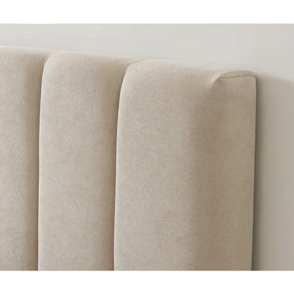 Lit Japandi 160x200 Coffre Tissu Beige – Marius