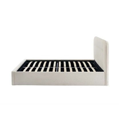 Lit Japandi 160x200 Coffre Bouclette Écru – Andre