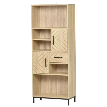 Étagère Japandi 2 Niveaux & Niches Chêne – Homcom