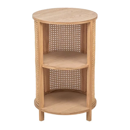 Table de chevet Japandi Bois & Rotin Naturel – Sumi